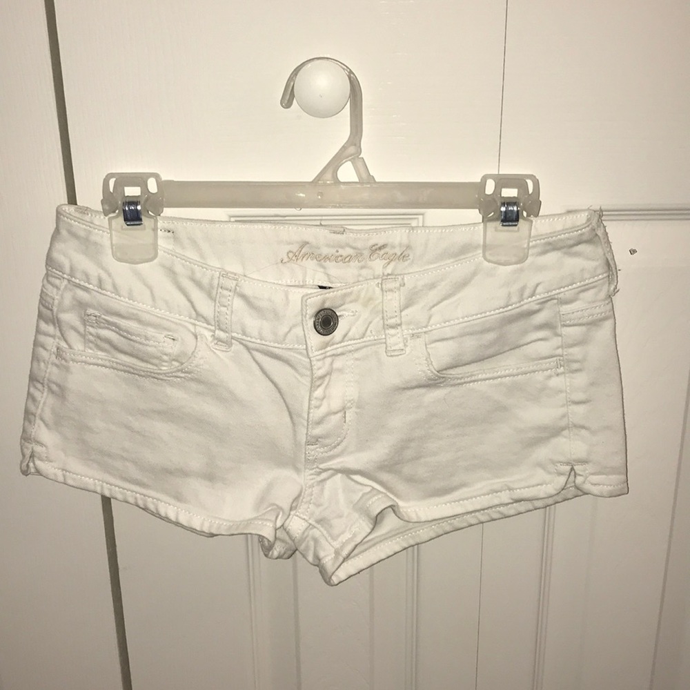 White jean shorts